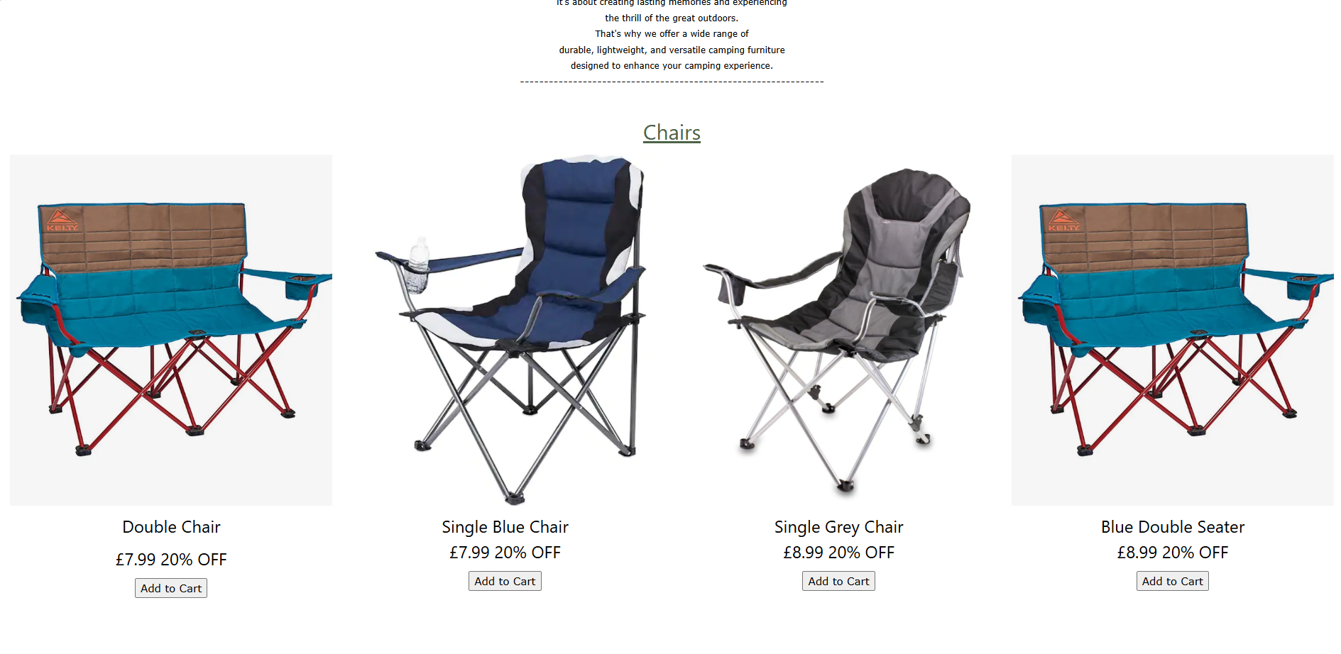 Retail Camping Website — screen 4